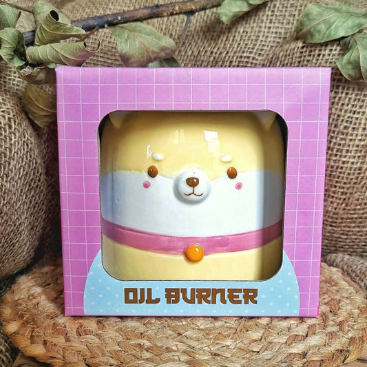 Bruciatore o bruciaessenze per tart profumate in ceramica con desing unico a forma di cane giapponese shiba inu