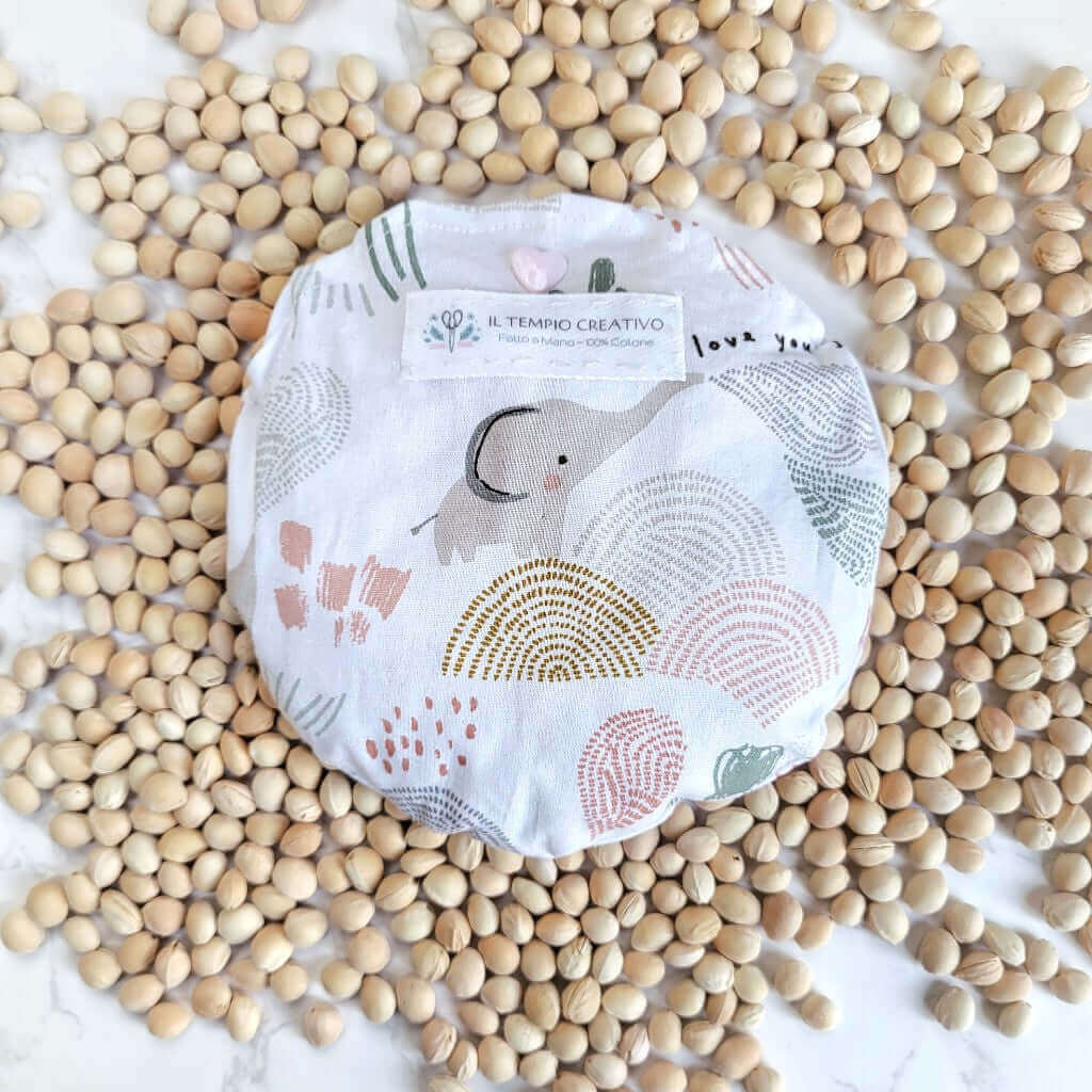 Cuscino rilassante per bimbi bambini in puro cotone 100%, sfoderabile e lavabile, con noccioli di ciliegia