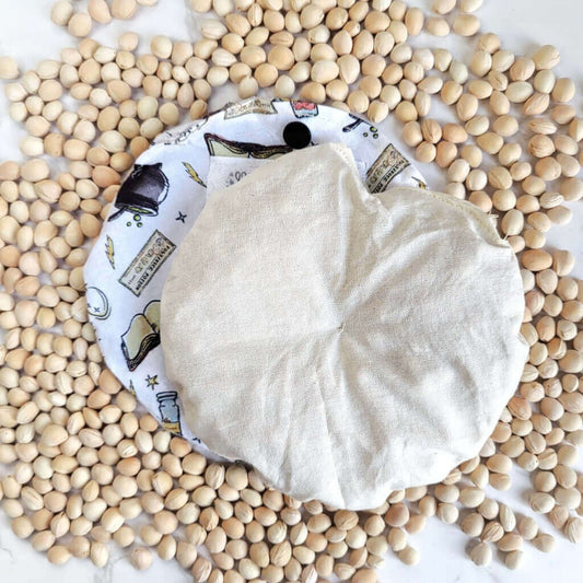 Cuscino termico per coliche bimbi bambini neonati e neo mamme, in puro cotone 100%, sfoderabile e lavabile, con noccioli di ciliegia