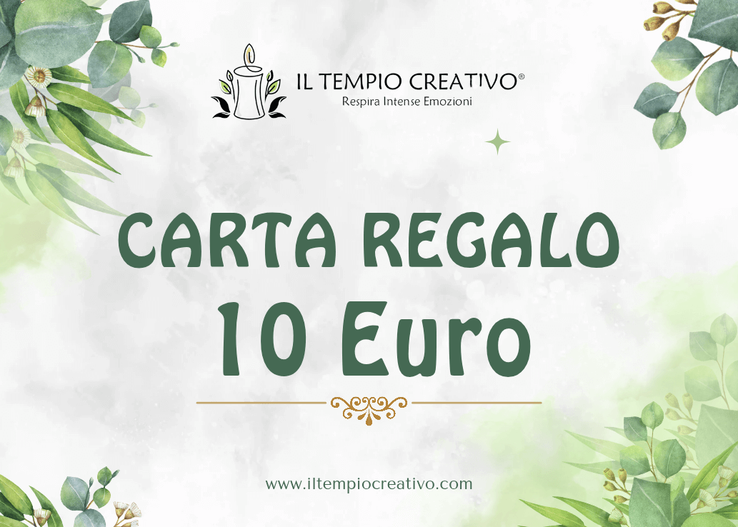 Carta o Buono regalo perfetto, da utilizzare sullo shop online de Il Tempio Creativo. Gift card da usare sul sito de Il Tempio Creativo. Taglio 10 euro