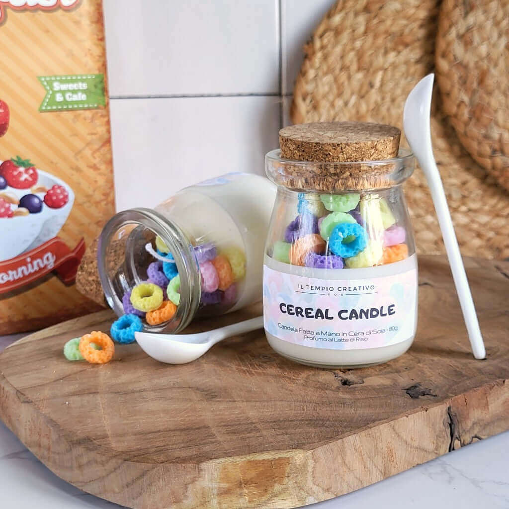 Breakfast Candle - Cereal Candle: candela profumata in cera di soia ispirata alla colazione con latte e cereali