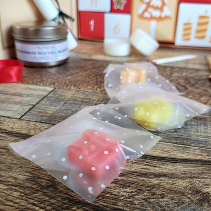 Wax Melt in primo piano che sono presenti nel Calendario dell'Avvento Natalizio marchiato Il Tempio Creativo.