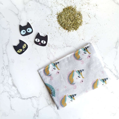 Cuscino gioco alla catinip per gatti, in puro cotone.