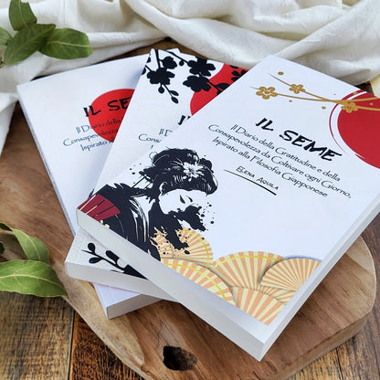 Copertine da collezione (Geisha - Sakura - Zen) de Il Seme | Diario della Gratitudine e della Consapevolezza da coltivare ogni giorno, ispirato alla Filosofia Giapponese. Scritto, impaginato e grafica di Elena Aquila, fonder de Il Tempio Creativo®