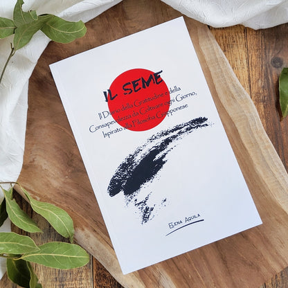 Copertina da collezione Zen de Il Seme | Diario della Gratitudine e della Consapevolezza da coltivare ogni giorno, ispirato alla Filosofia Giapponese. Scritto, impaginato e grafica di Elena Aquila, fonder de Il Tempio Creativo®